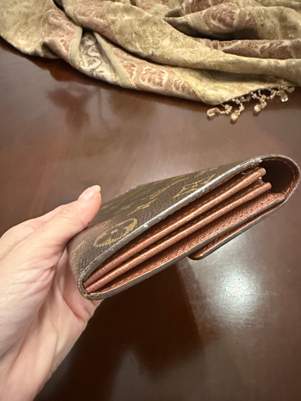 Louis Vuitton Monogram Canvas Long Wallet - Brown/Gold Accents - Picture 5 of 12